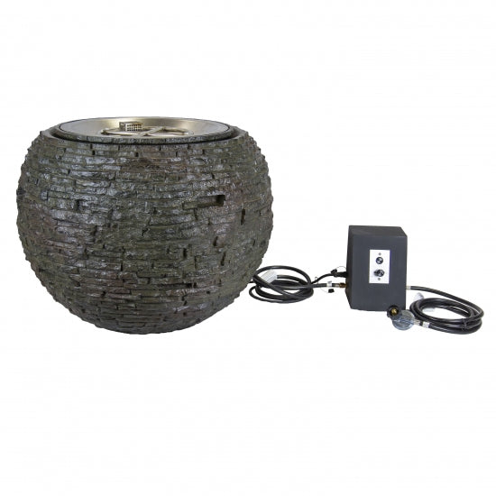 Photo of Aquascape Fire and Water Stacked Slate Sphere - Medium - Fire Outdoor