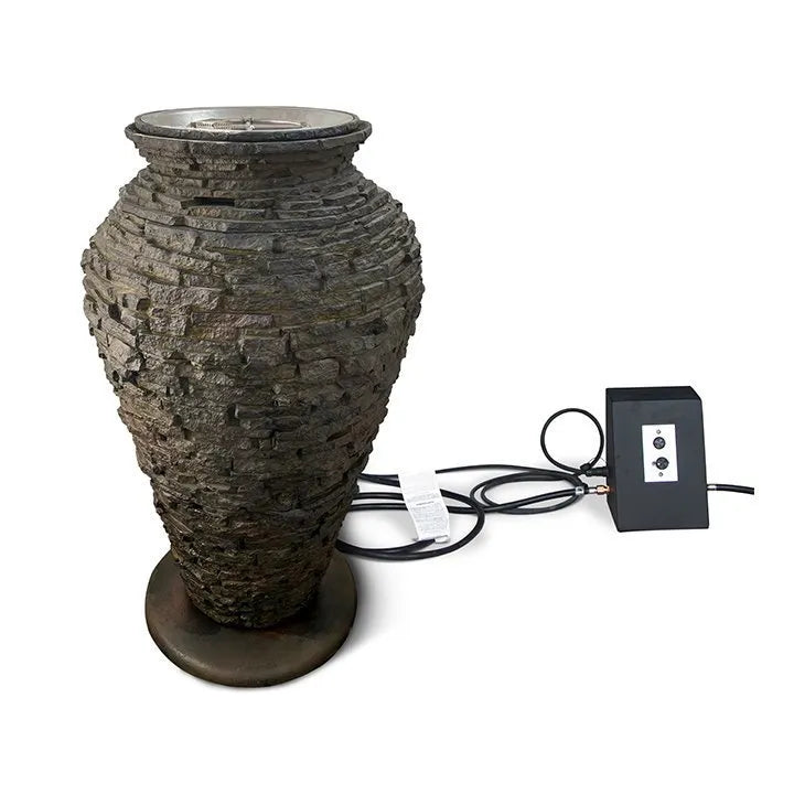 Photo of Aquascape Fire and Water Stacked Slate Urn  €“ Large - Fire Outdoor