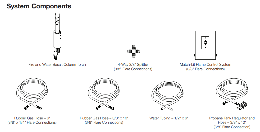 Photo of Aquascape Basalt Torch System Replacement Parts - Fire Outdoor