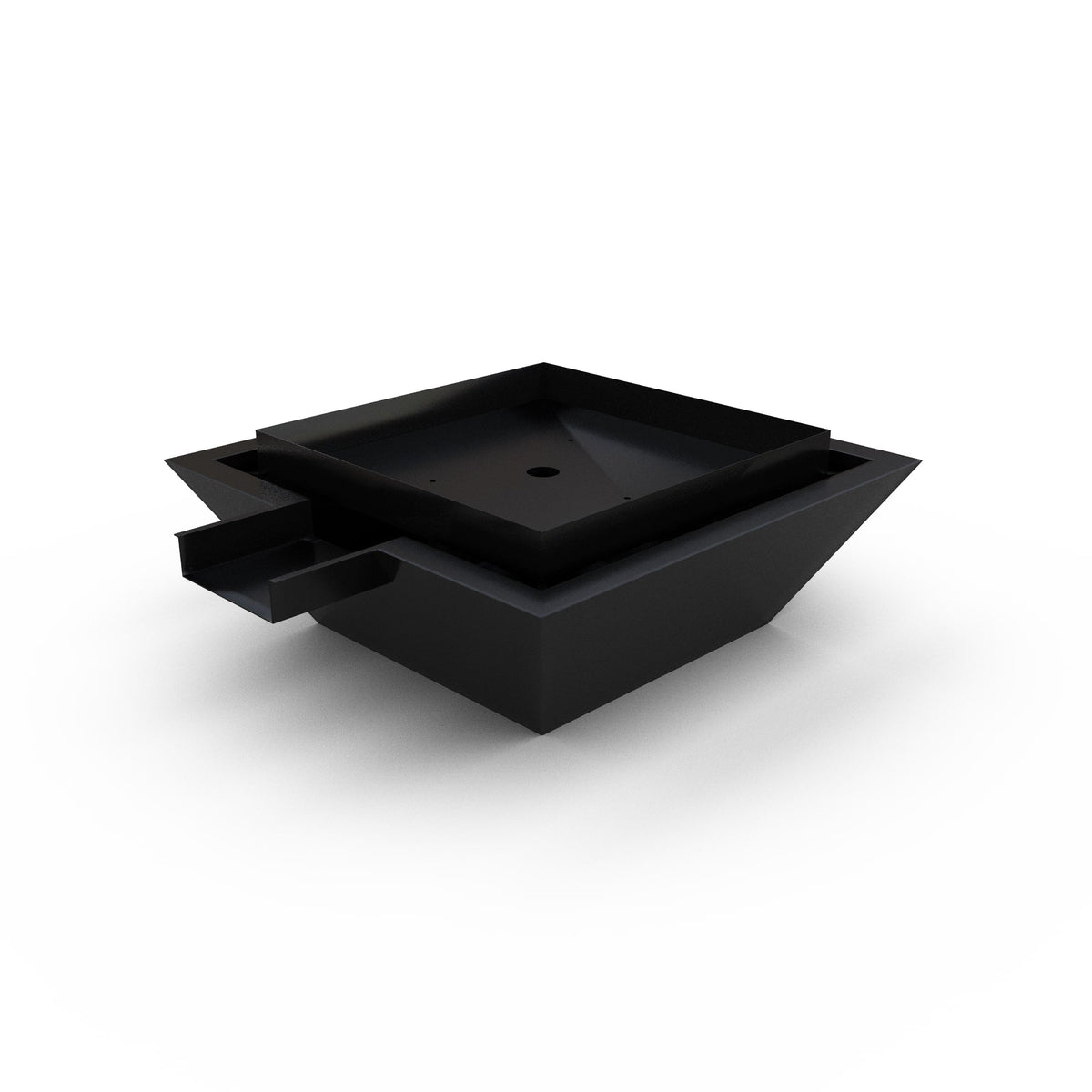 Photo of Stainless Steel Fire & Water Square Spillway Bowls - Fire Outdoor