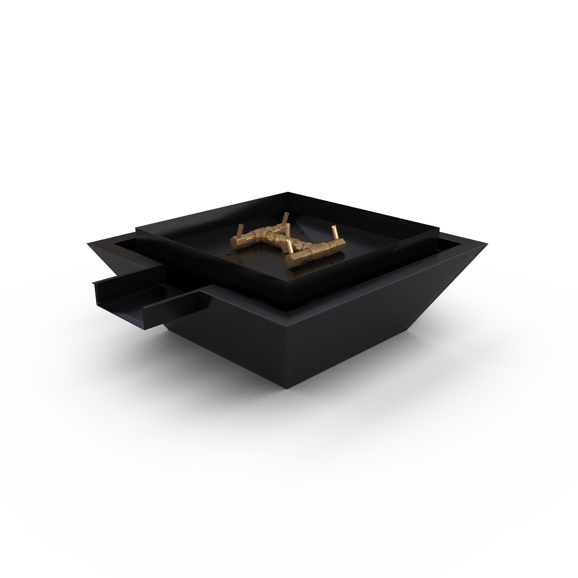 Photo of Stainless Steel Fire & Water Square Spillway Bowls - Fire Outdoor