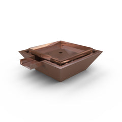 Photo of Stainless Steel Fire & Water Square Spillway Bowls - Fire Outdoor