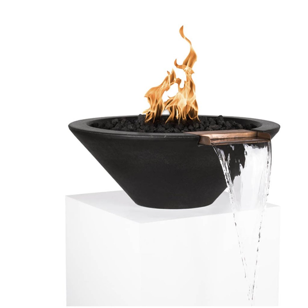 Photo of Cazo Round Fire & Water Bowl 31"x10" w/ Coppwer Spillway - Fire Outdoor