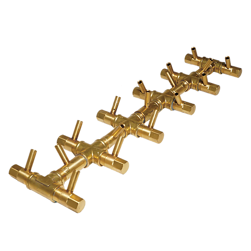 Photo of Tree-Style Linear Crossfire Brass Burners - Outdoor Fire