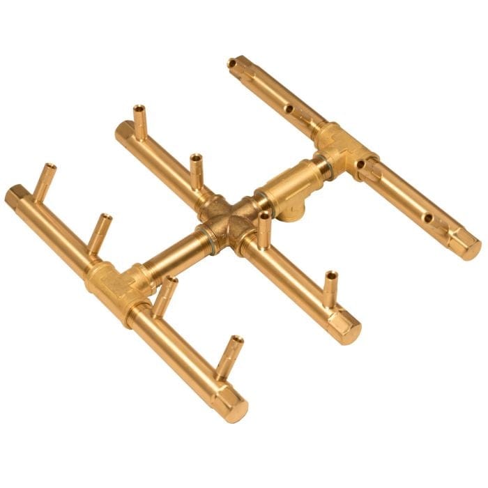 Photo of Square Tree-Style Crossfire Brass Burners - Outdoor Fire