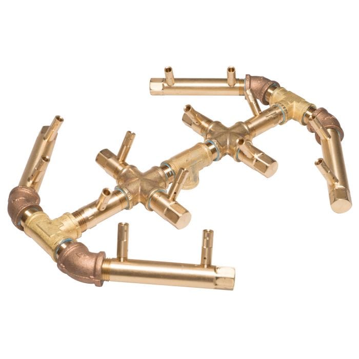 Photo of Octagonal Crossfire Brass Burners - Outdoor Fire