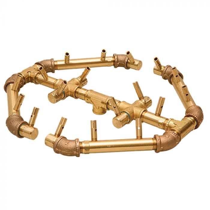 Photo of Octagonal Crossfire Brass Burners - Outdoor Fire