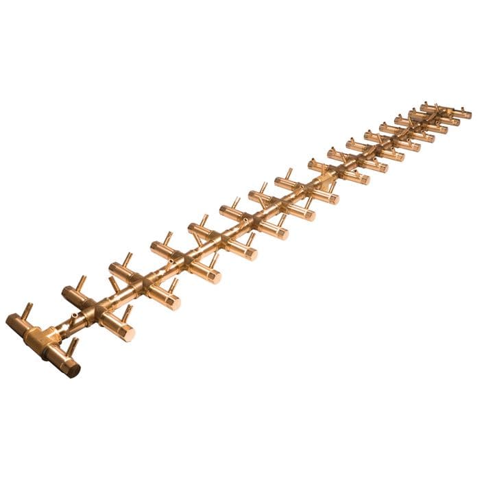 Photo of Tree-Style Linear Crossfire Brass Burners - Outdoor Fire