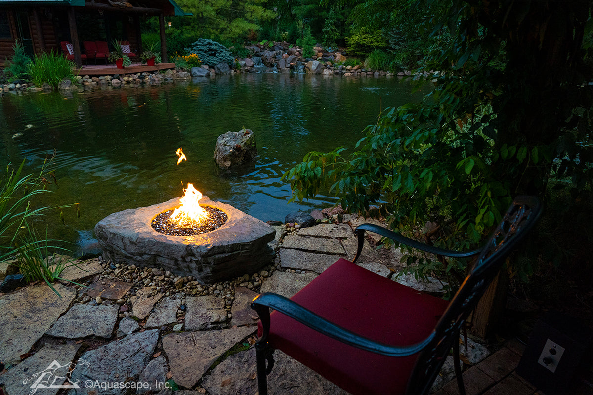 Photo of Aquascape Faux Stone Fire Pit - Fire Outdoor