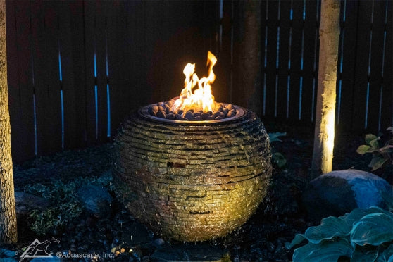 Photo of Aquascape Fire and Water Stacked Slate Sphere - Medium - Fire Outdoor