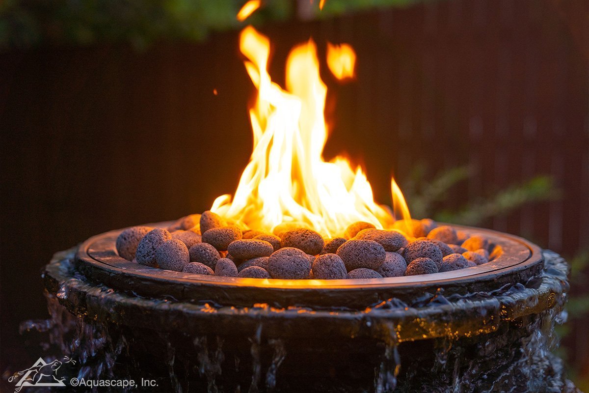 Photo of Aquascape Fire and Water Stacked Slate Urn  €“ Large - Fire Outdoor