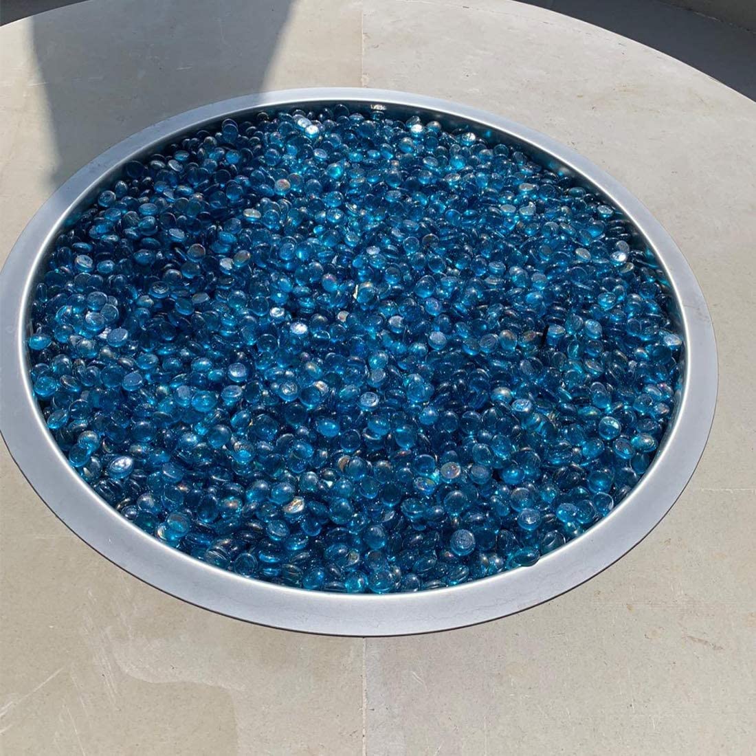 Photo of Fire Glass Beads 1/2" 10lb Jar - Outdoor Fire